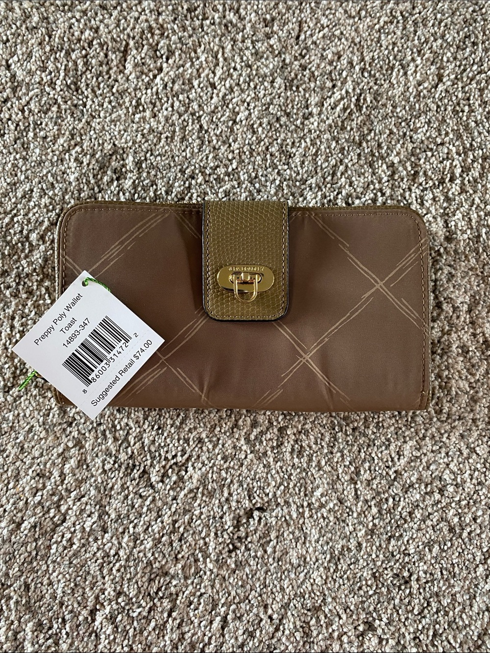 Vera Bradley Poly Clutch Wallet with Flip-Lock Closure
